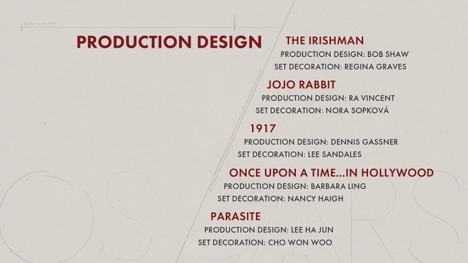 oscar 2020 nominees production design