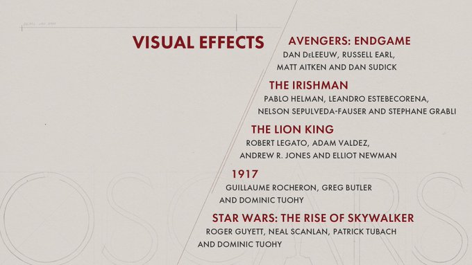 oscar 2020 nominees visual effects