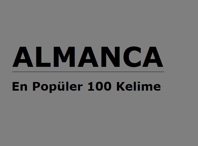 en popüler almanca kelimeler